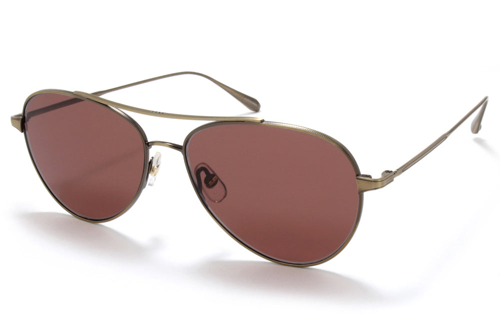 Garrett Leight® - Culver Sunglasses Brushed Gold with Semi-Flat Redwood Lenses