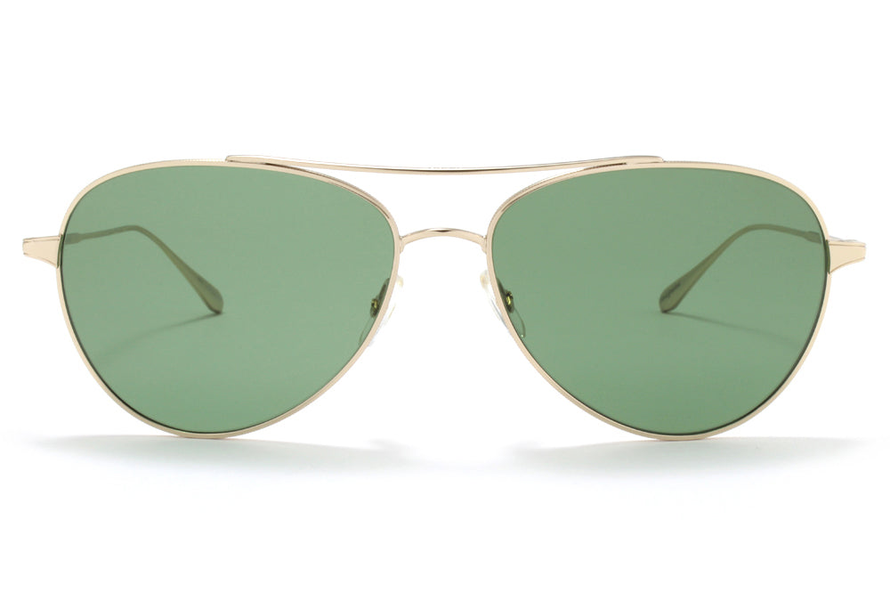 Garrett Leight® - Culver Sunglasses Gold with Semi-Flat Pure Green Lenses