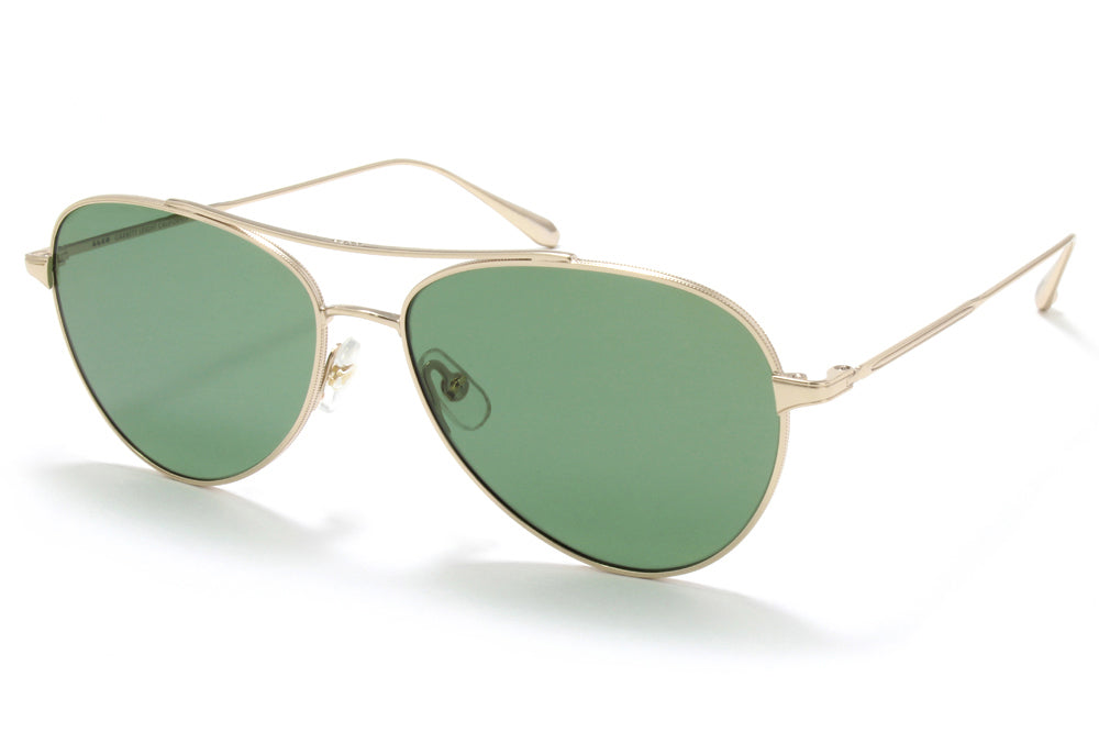 Garrett Leight® - Culver Sunglasses Gold with Semi-Flat Pure Green Lenses