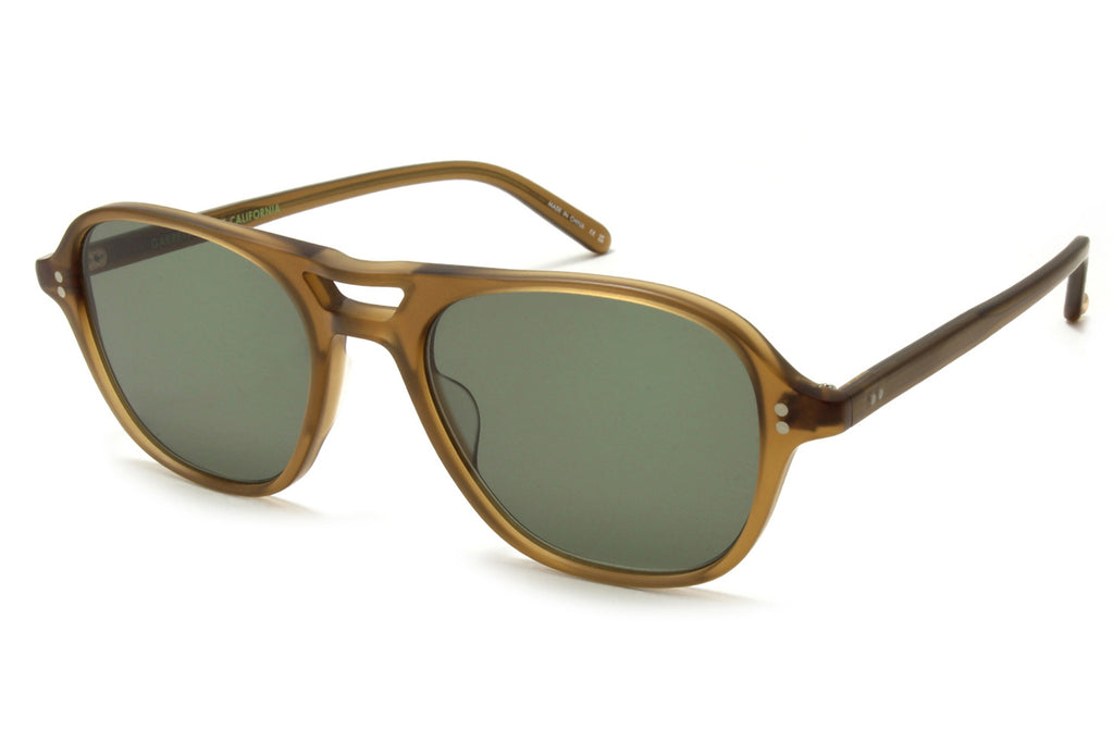 Garrett Leight - Doc Sunglasses Matte Caramel with Semi-Flat Green Lenses