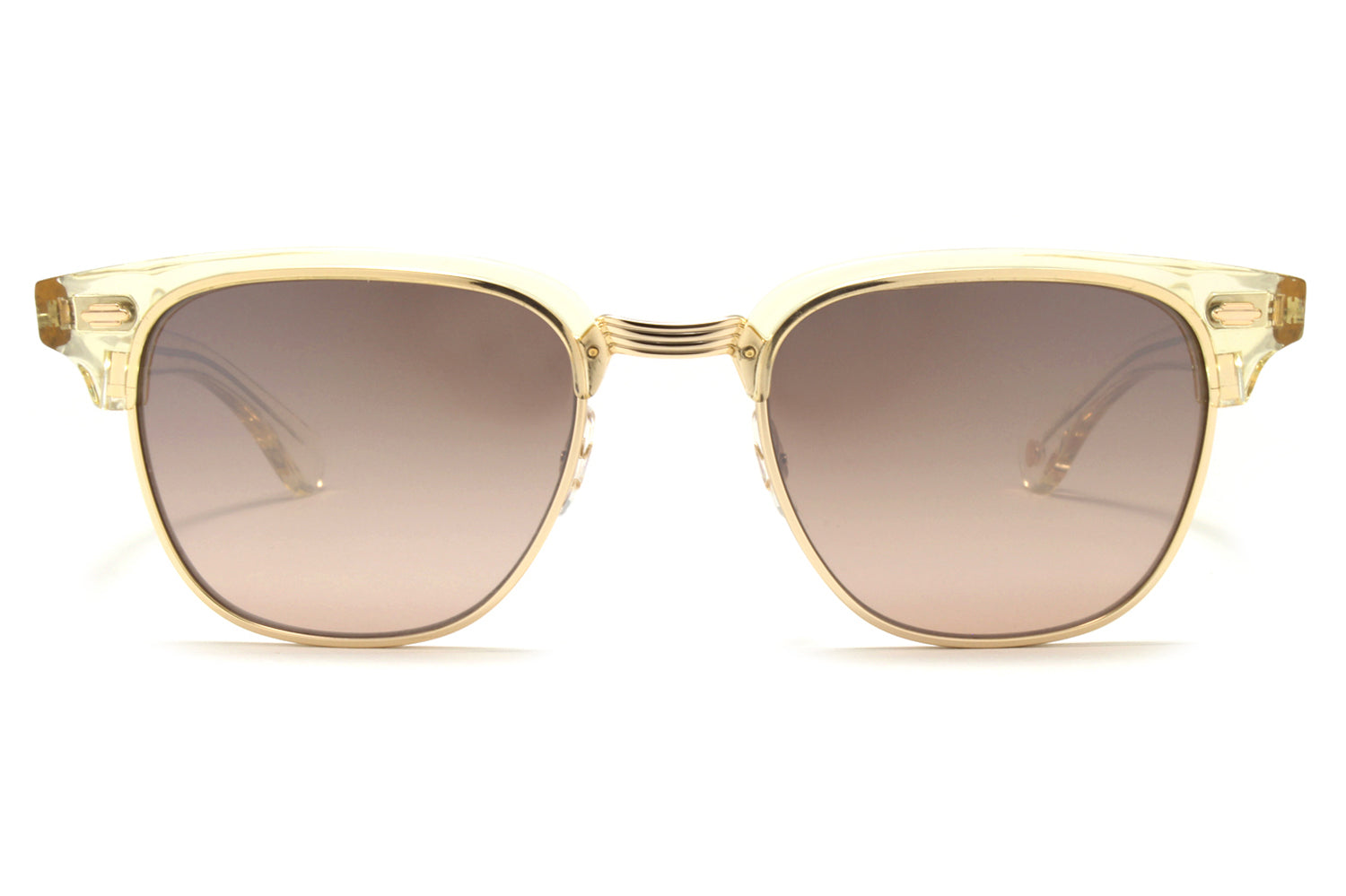 Garrett Leight - Elkgrove Sunglasses | Specs Collective, Pure Glass-Gold with Brown Layered Mirror Lenses