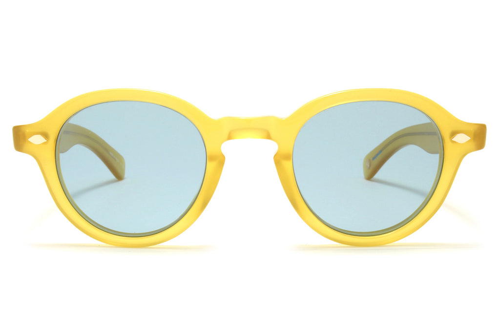 Garrett Leight - Flipper Sunglasses Blondie with Semi-Flat Pure Blue Lenses