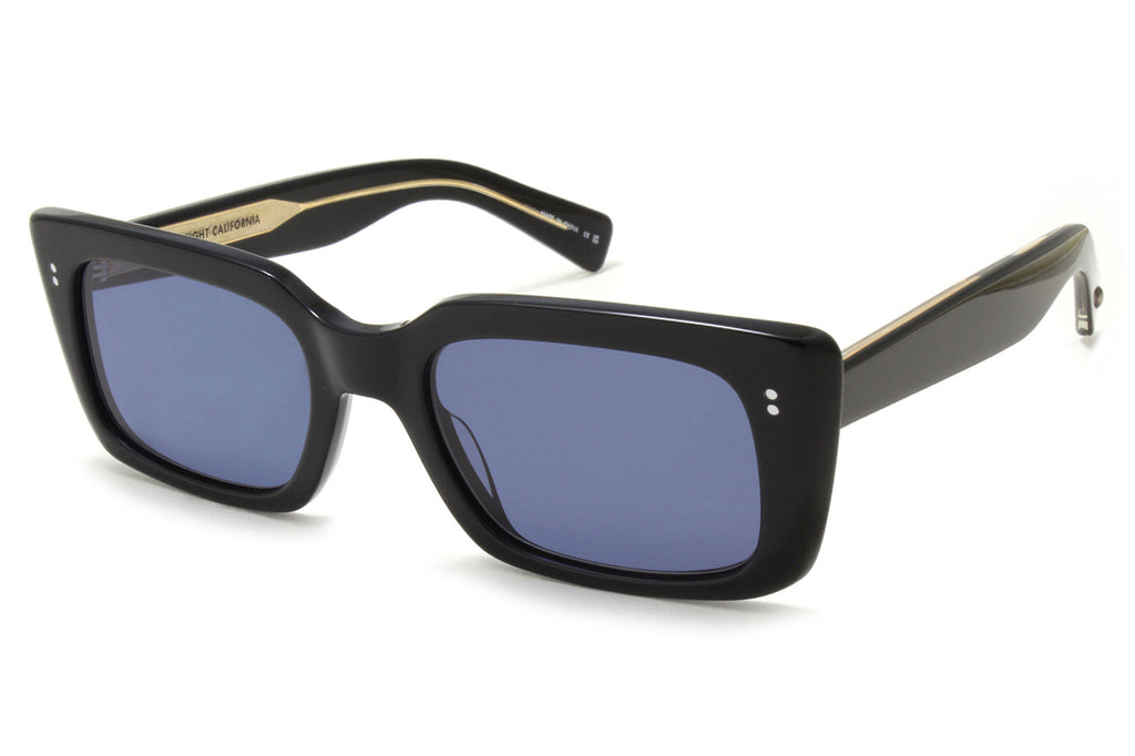 Garrett Leight - GL 3030 Sunglasses Black with Semi-Flat Navy Lenses