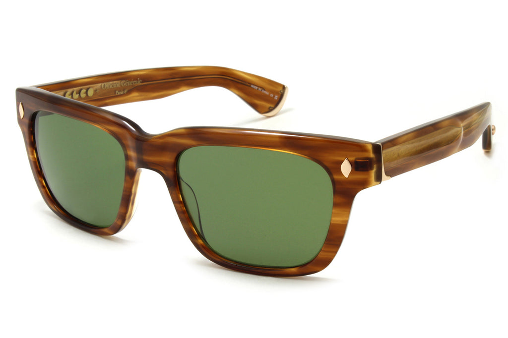Garrett Leight - GLCO x Officine Generale Sunglasses Demi Blonde with Pure Green Lenses