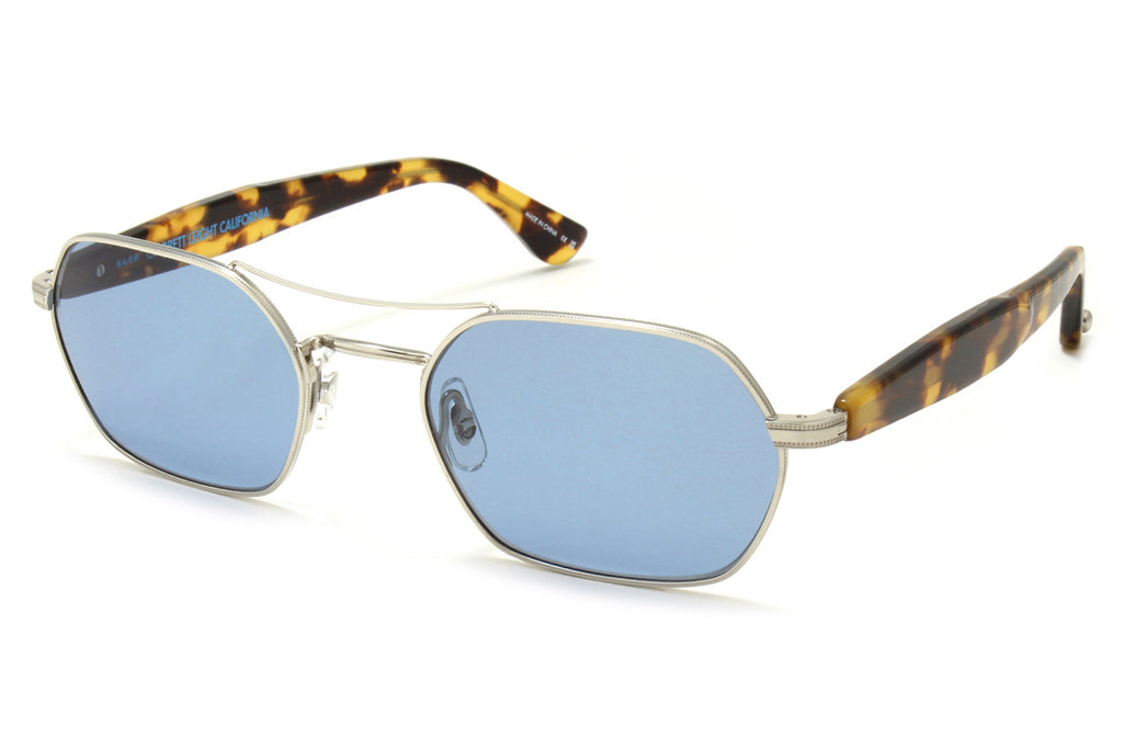 Garrett Leight - Goldie Sunglasses Brushed Silver-Bio Spotted Tortoise with Pacifica Lenses