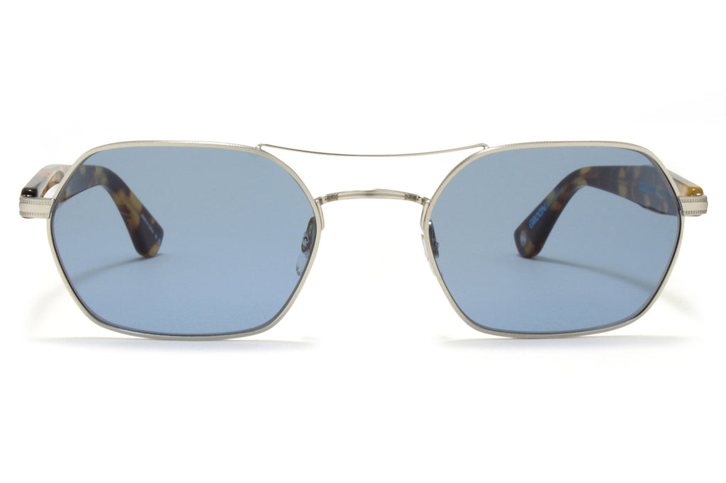 Garrett Leight - Goldie Sunglasses Brushed Silver-Bio Spotted Tortoise with Pacifica Lenses