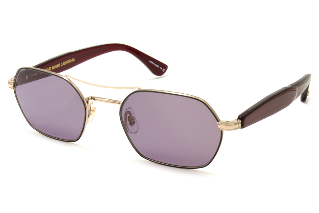 Garrett Leight - Goldie Sunglasses Copper-Gunmetal-Bio Burgundy with Violet Grey Lenses