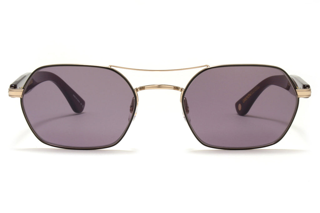 Garrett Leight - Goldie Sunglasses Copper-Gunmetal-Bio Burgundy with Violet Grey Lenses