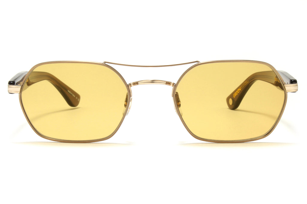 Garrett Leight - Goldie Sunglasses Gold-Antique Gold-Bio Cola with Desert Sun Lenses