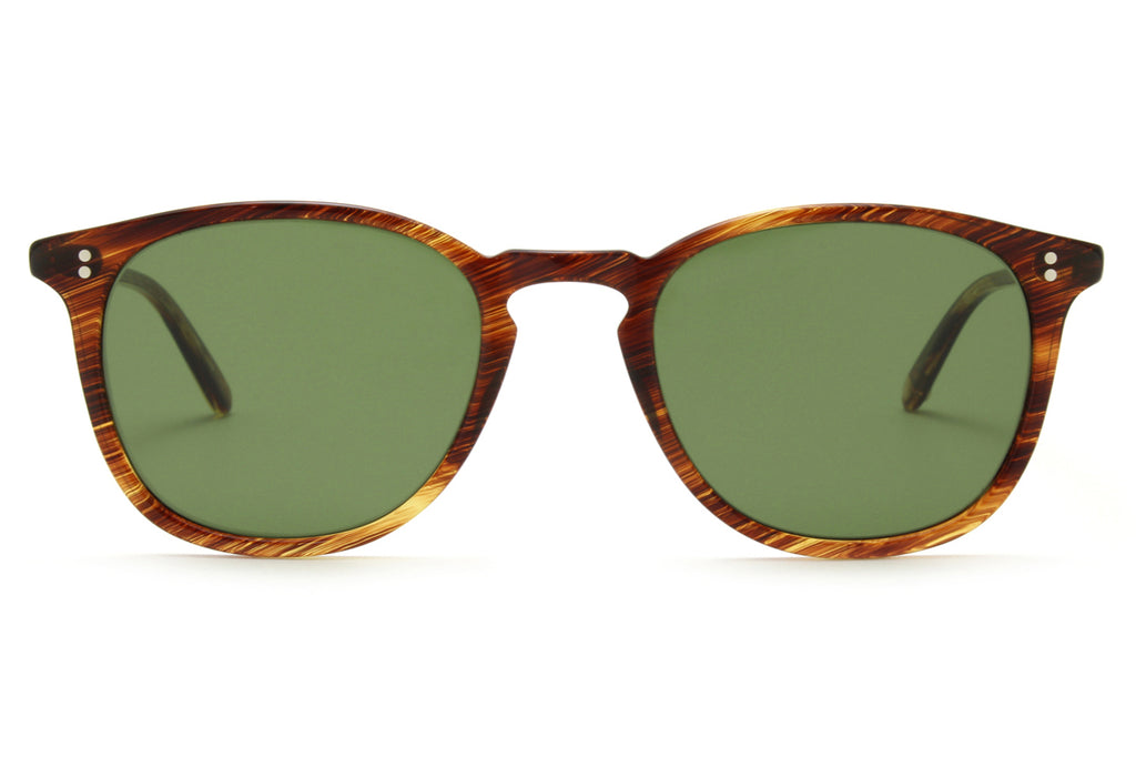 Garrett Leight - Kinney Sunglasses Chestnut with Semi-Flat Pure Green Lenses