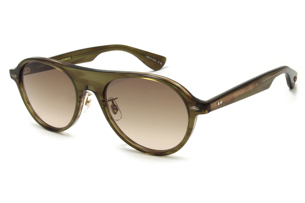 Garrett Leight - Lady Eckhart Sunglasses Olive Tortoise with Olive Gradient Lenses