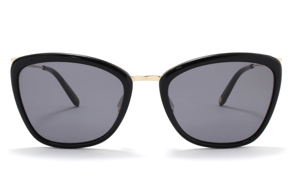 Garrett Leight® - Louella Sunglasses Black-Gold with Semi-Flat Black Lenses