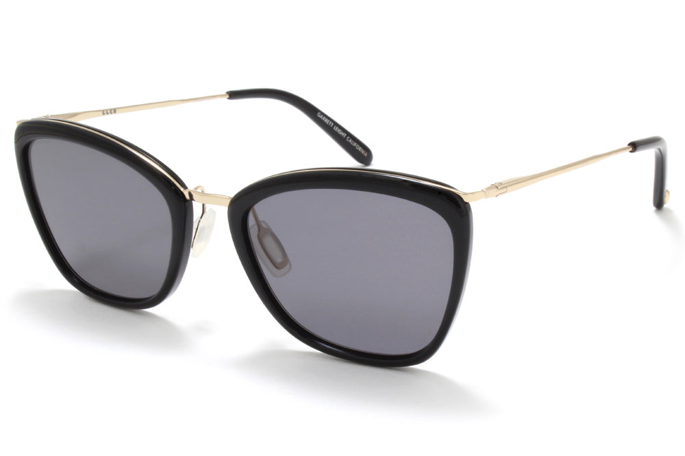 Garrett Leight® - Louella Sunglasses Black-Gold with Semi-Flat Black Lenses