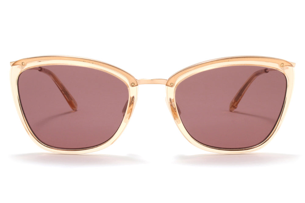 Garrett Leight® - Louella Sunglasses Pink Crystal-Rose Gold with Semi-Flat Lilac Lenses