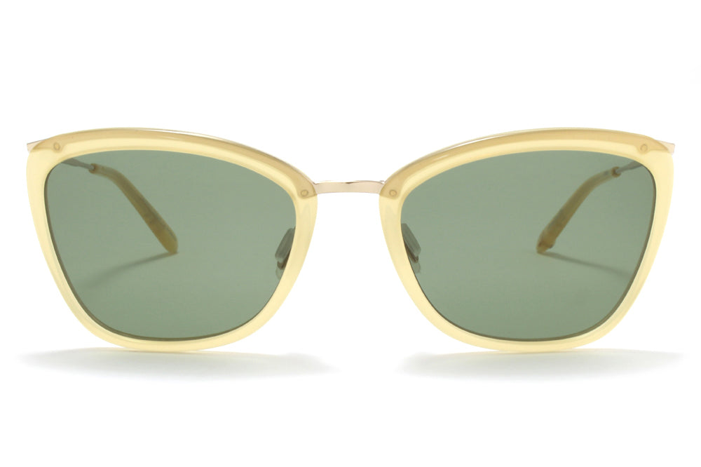 Garrett Leight® - Louella Sunglasses Toffee-Gold with Semi-Flat Green Lenses