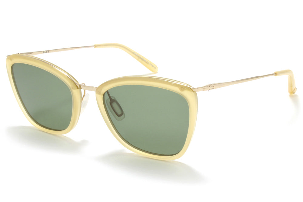 Garrett Leight® - Louella Sunglasses Toffee-Gold with Semi-Flat Green Lenses