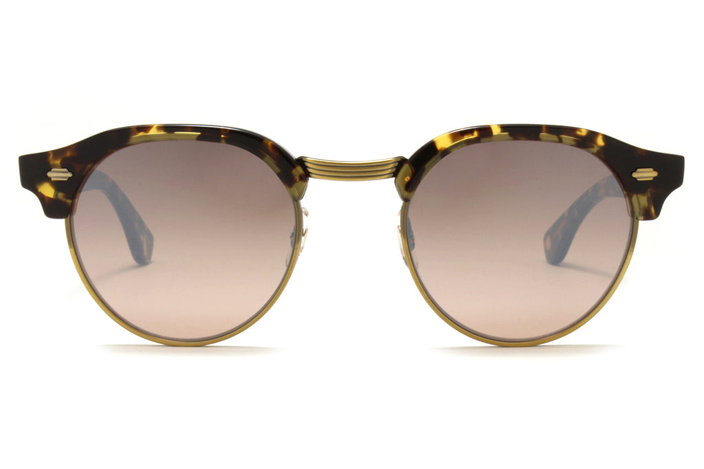 Garrett Leight - Oakwood Sunglasses Tuscan Tortoise-Brushed Gold with Brown Layered Mirror Lenses