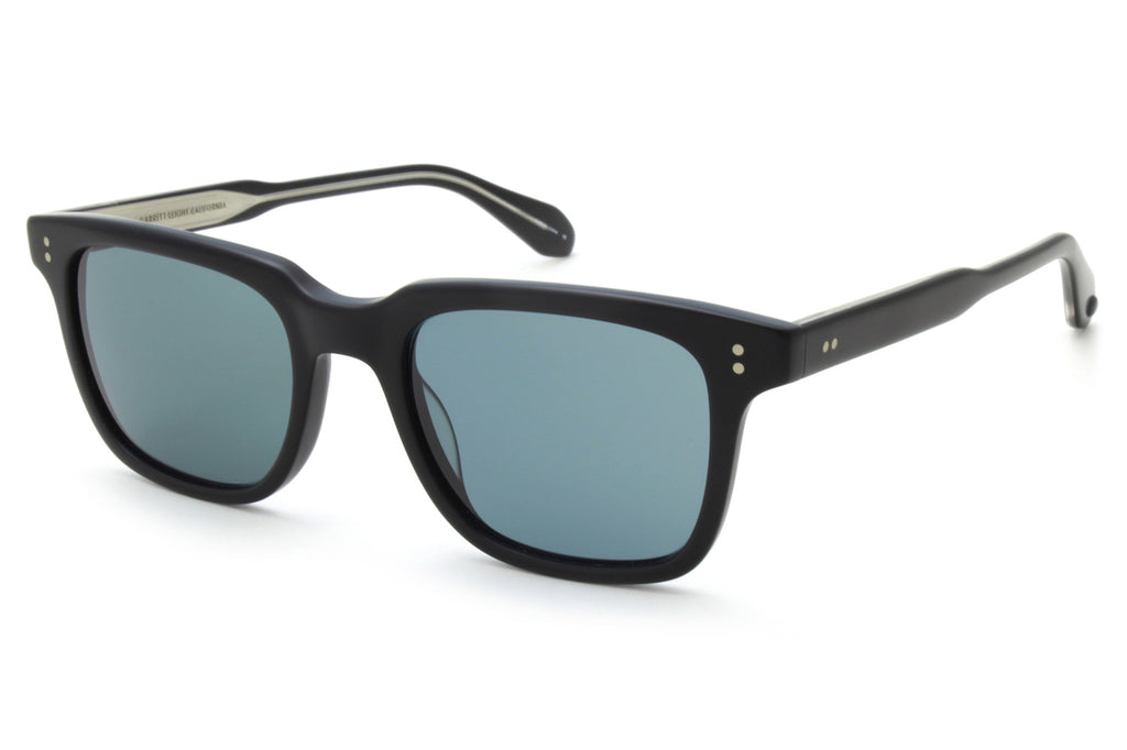 Garrett Leight - Palladium Sunglasses Matte Black with Blue Smoke Lenses
