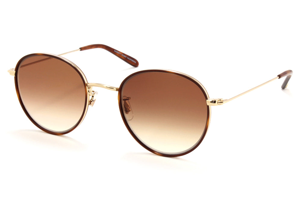 Garrett Leight - Paloma Sunglasses Marigold Tortoise-Gold-Dark Honey Tortoise with Semi-Flat Yellow Brown Gradient Lenses