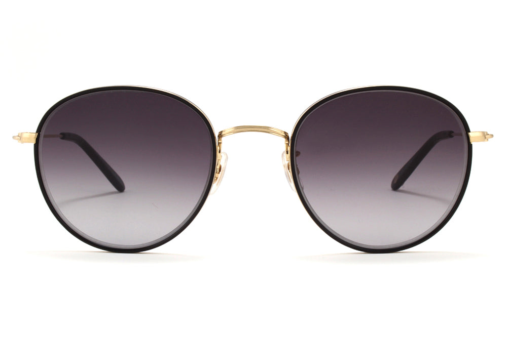 Garrett Leight - Paloma Sunglasses Matte Black-Matte Gold-Matte Black with Semi-Flat Charcoal Lenses