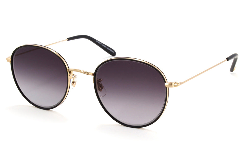 Garrett Leight - Paloma Sunglasses Matte Black-Matte Gold-Matte Black with Semi-Flat Charcoal Lenses