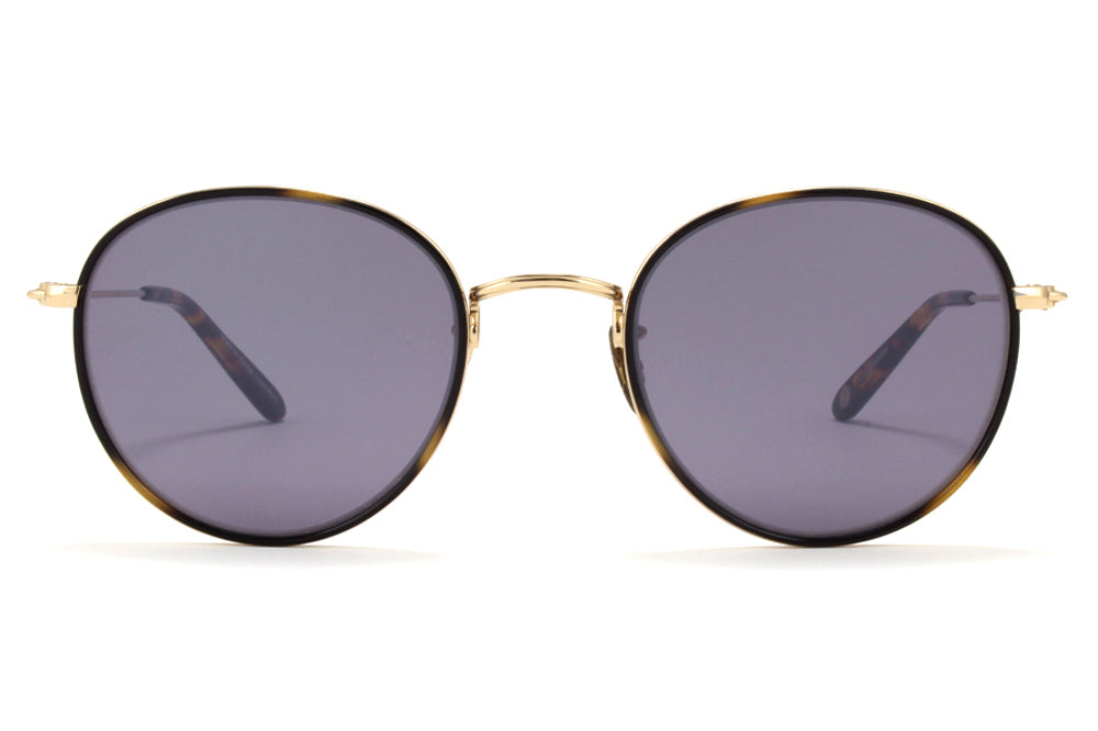 Garrett Leight - Paloma Sunglasses Tiger Eye-Gold with Semi-Flat Matte Black Mirror Lenses
