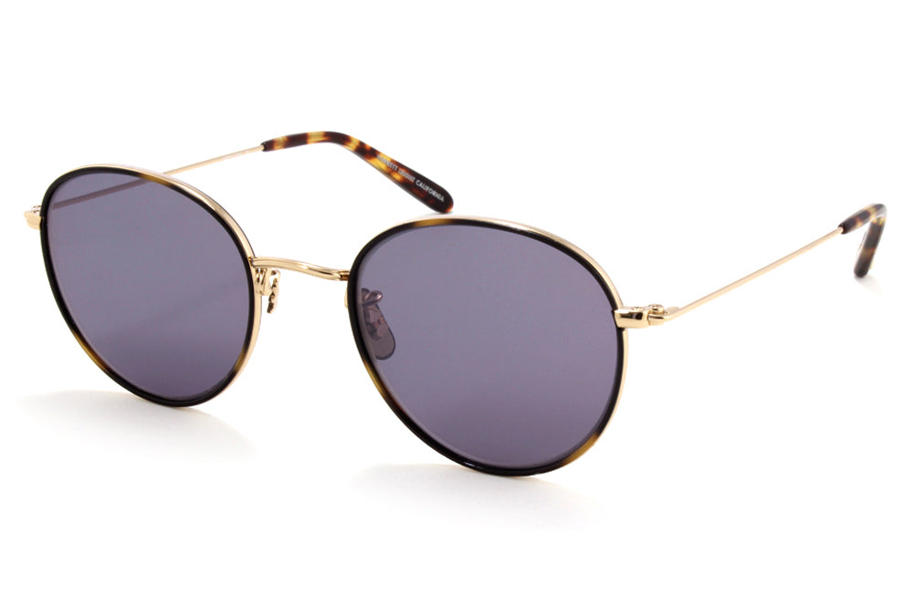 Garrett Leight - Paloma Sunglasses Tiger Eye-Gold with Semi-Flat Matte Black Mirror Lenses