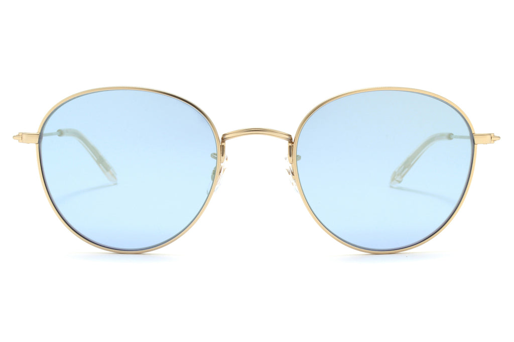 Garrett Leight - Paloma M Sunglasses Matte Gold-Prosecco with Semi-Flat Sky Layered Mirror Lenses
