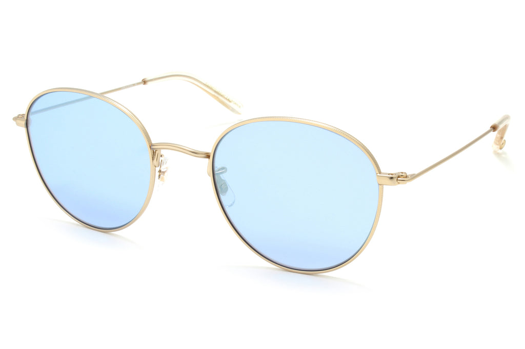 Garrett Leight - Paloma M Sunglasses Matte Gold-Prosecco with Semi-Flat Sky Layered Mirror Lenses