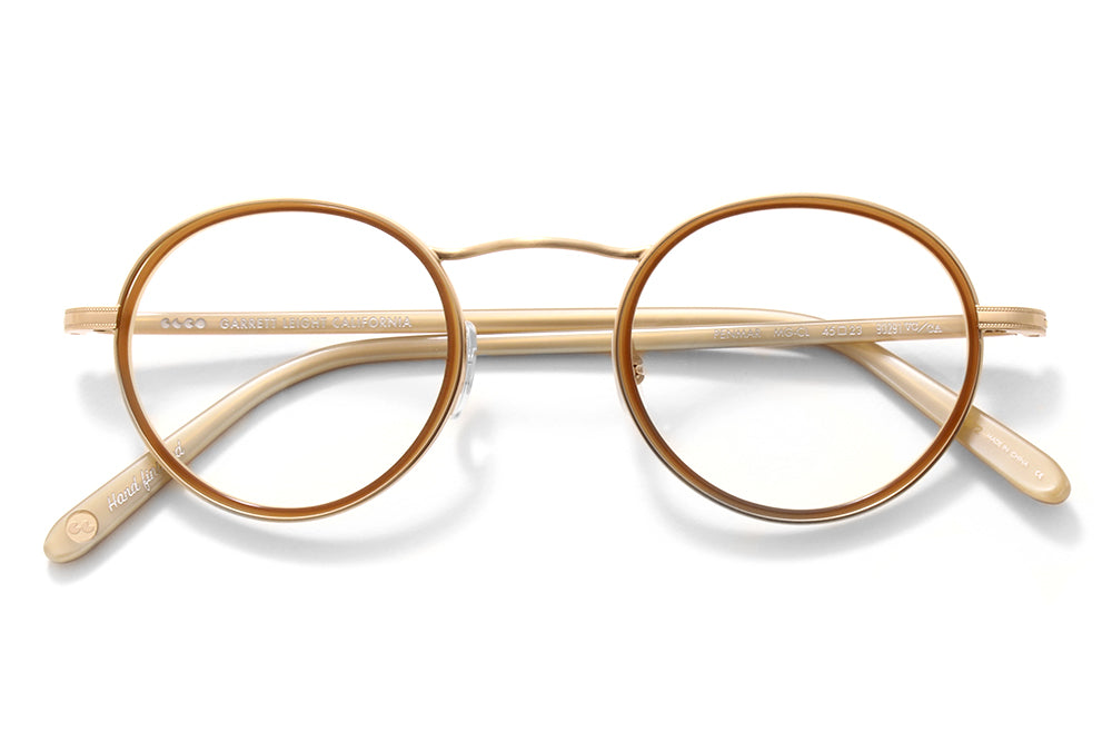 Garrett Leight® - Penmar Eyeglasses Matte Gold-Caramel Laminate