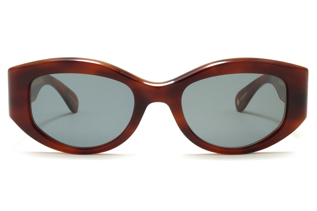Garrett Leight - Retro Biggie Sunglasses Vintage Burnt Tortoise with Veridian Lenses