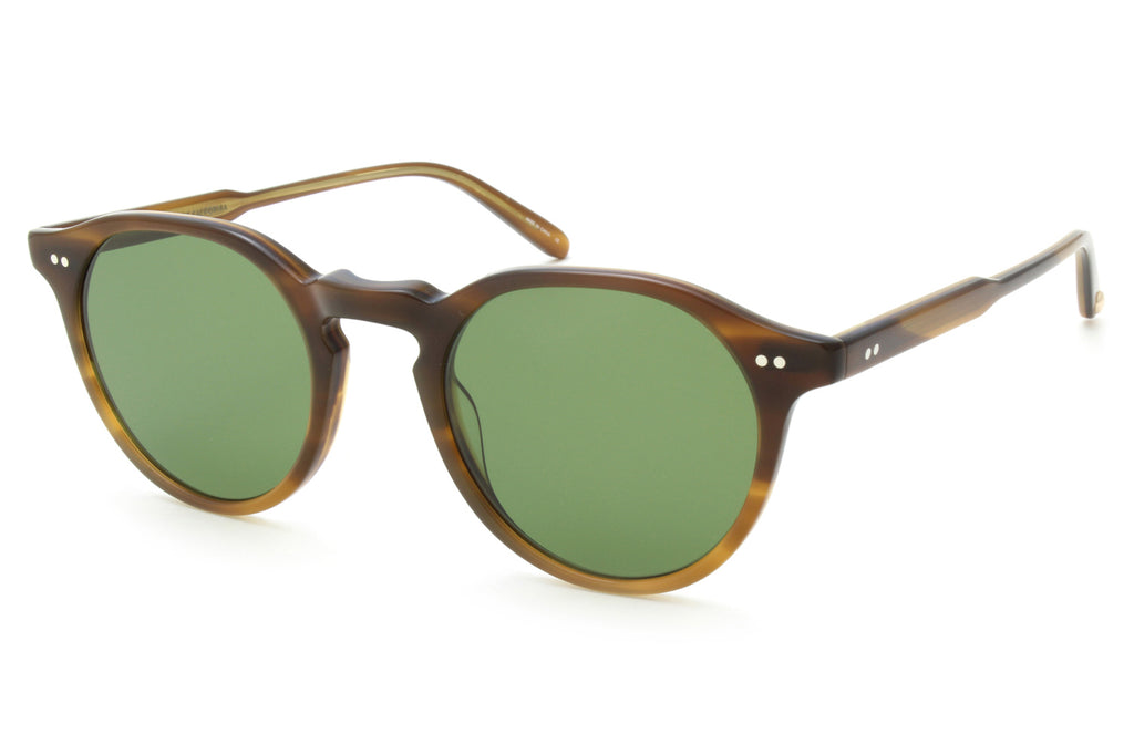 Garrett Leight - Royce Sunglasses Saddle Tortoise with Semi-Flat Pure Green Lenses