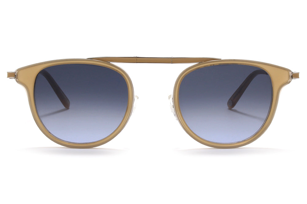 Garrett Leight® - Van Buren Combo Sunglasses Bone-Silver with Semi-Flat Navy Gradient Lenses
