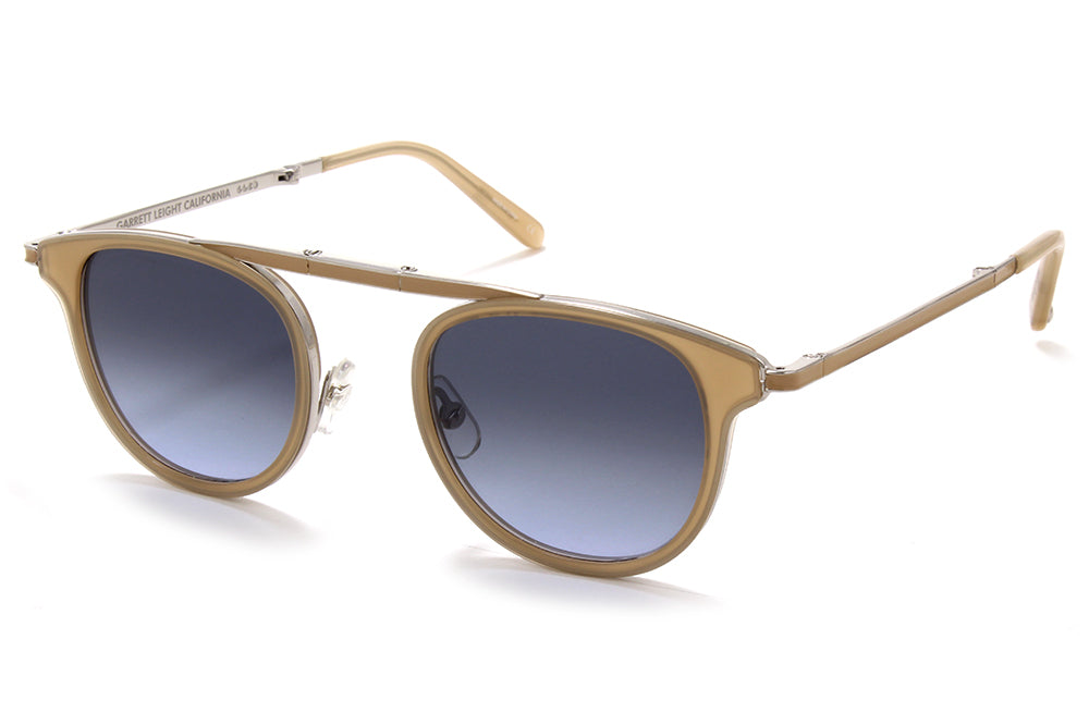 Garrett Leight® - Van Buren Combo Sunglasses Bone-Silver with Semi-Flat Navy Gradient Lenses