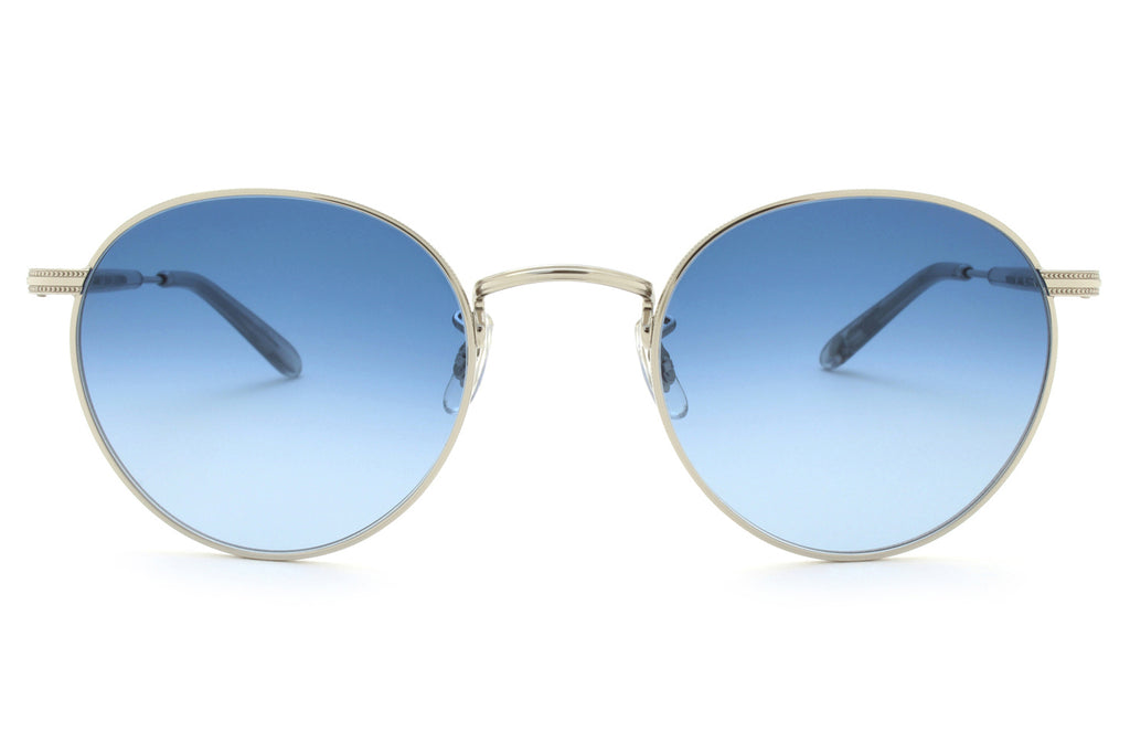 Garrett Leight - Wilson M Sunglasses Silver-Matte LLGS with semi-Flat Cobalt Gradient Lenses