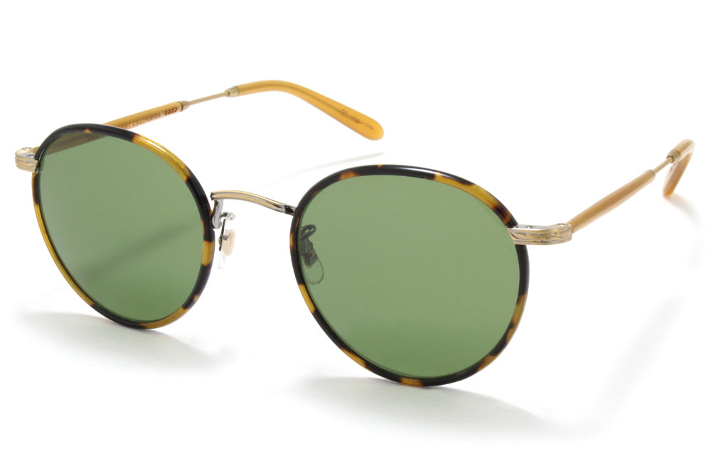 Garrett Leight® - Wilson Sunglasses Tokyo Tortoise-Amber Honey with Pure Green Glass Lenses