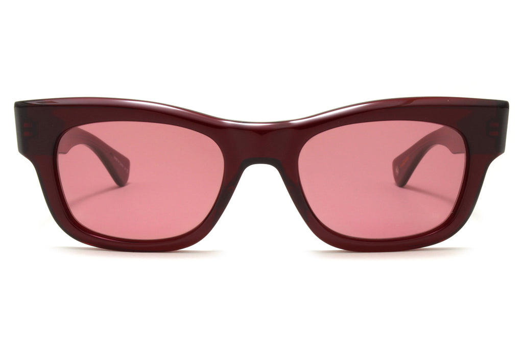 Garrett Leight - Woz Sunglasses Merlot with Lilac Lenses
