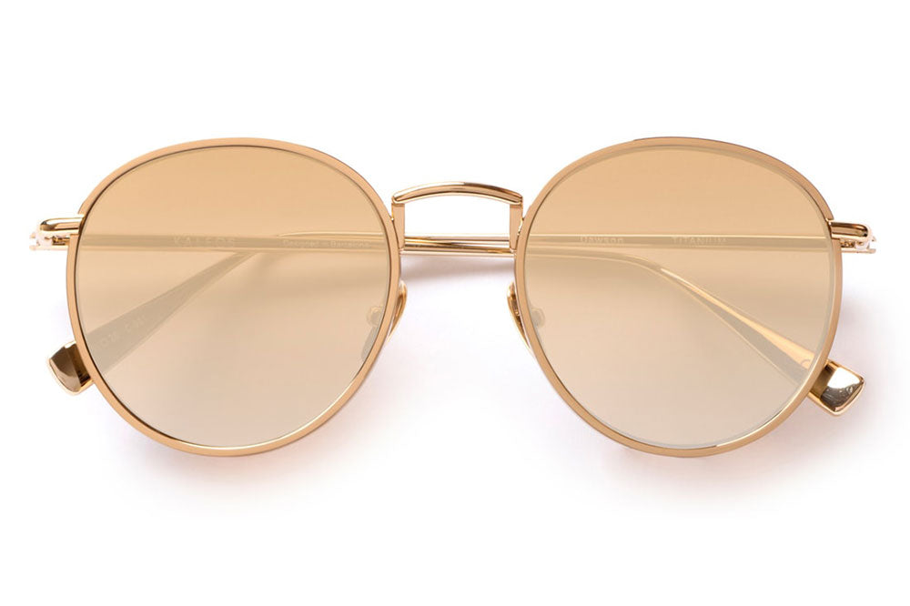 Kaleos Eyehunters - Dawson Sunglasses Gold with Gold Mirror Lenses
