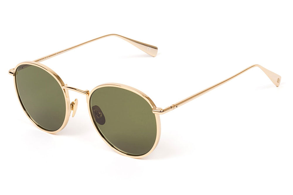 Kaleos Eyehunters - Dawson Sunglasses Gold with Green Lenses