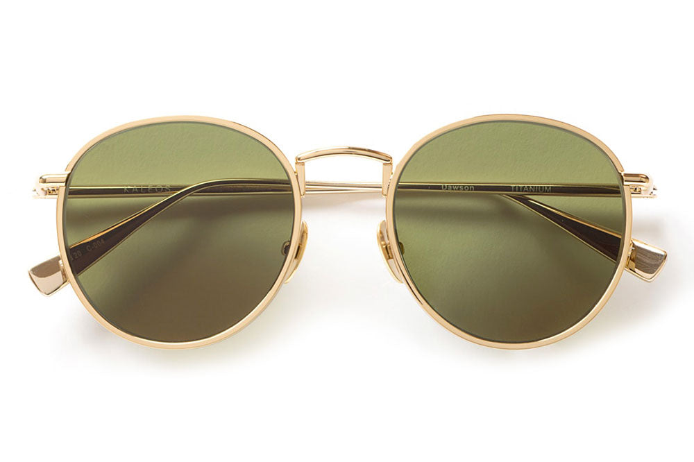 Kaleos Eyehunters - Dawson Sunglasses Gold with Green Lenses