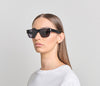 Lunettes De Soleil Bob Sdrunk Modèle Kermit / S 01 - Monture Noire Acétate Rectangle, Verres Gris, Neuves