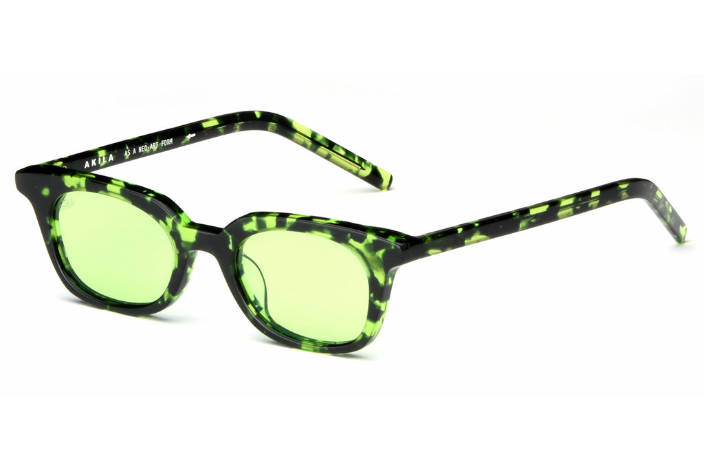 AKILA® Eyewear - Lo-Fi Sunglasses Green Tortoise w/ Apple Green Lenses