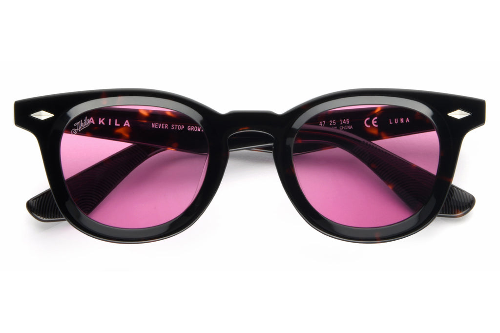 AKILA® Eyewear - Luna Sunglasses Dark Tortoise w/ Magenta Lenses