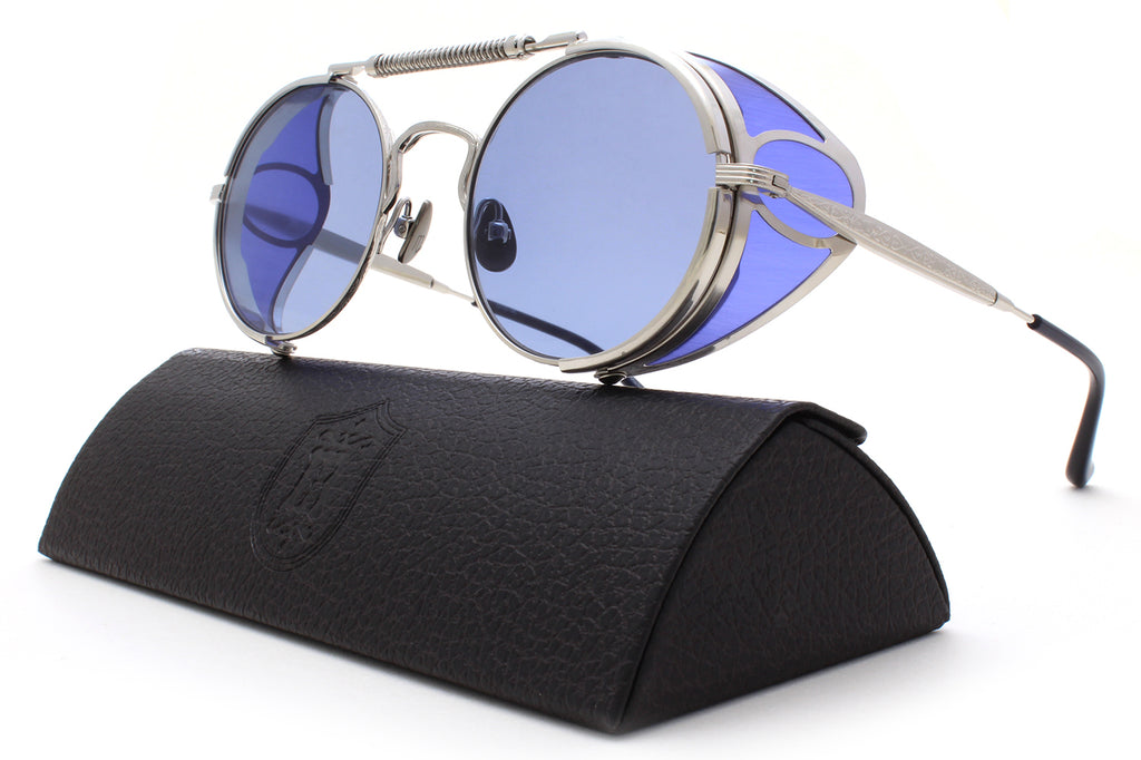 Matsuda - 2809H | Version 2.0 Sunglasses Brushed Silver/Blue with Cobalt Blue Lenses