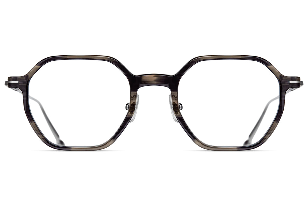 Matsuda - M2053 Eyeglasses Black Stripe - Brushed Silver