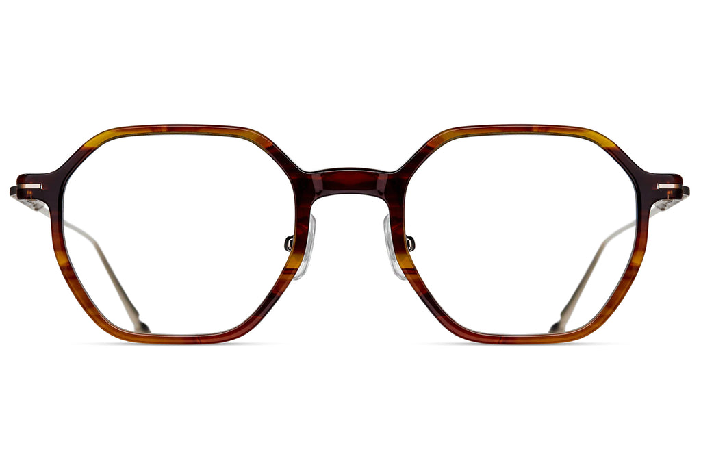 Matsuda - M2053 Eyeglasses Light Brown Stripe - Brushed Pale Gold