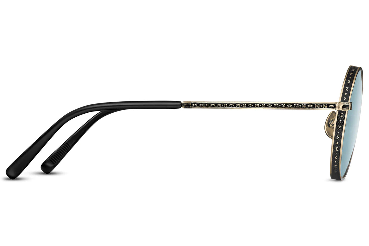 Lunettes De Soleil Matsuda M3100 BG MBK Vintage - Monture Titane Doré - Verres Bleus Anti-reflet