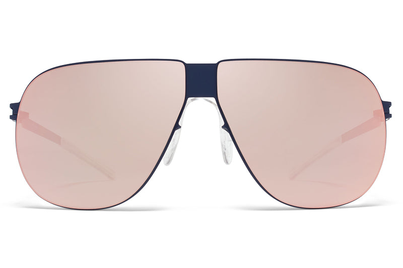 MYKITA & Bernhard Willhelm - Ferdl Sunglasses F65 Navy Blue with Rose Gold Flash Lenses
