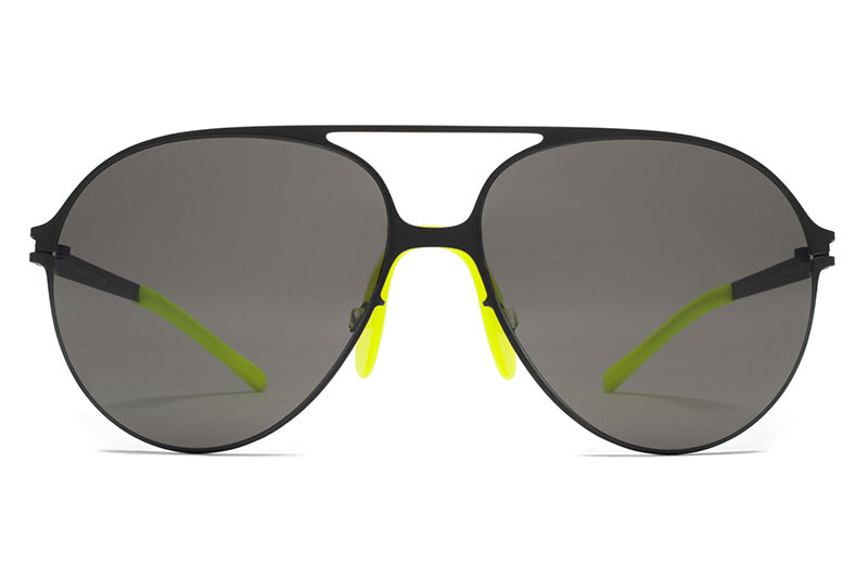 MYKITA & Bernhard Willhelm - Hansi Sunglasses F25 Matte Black with Dark Grey Solid Lenses