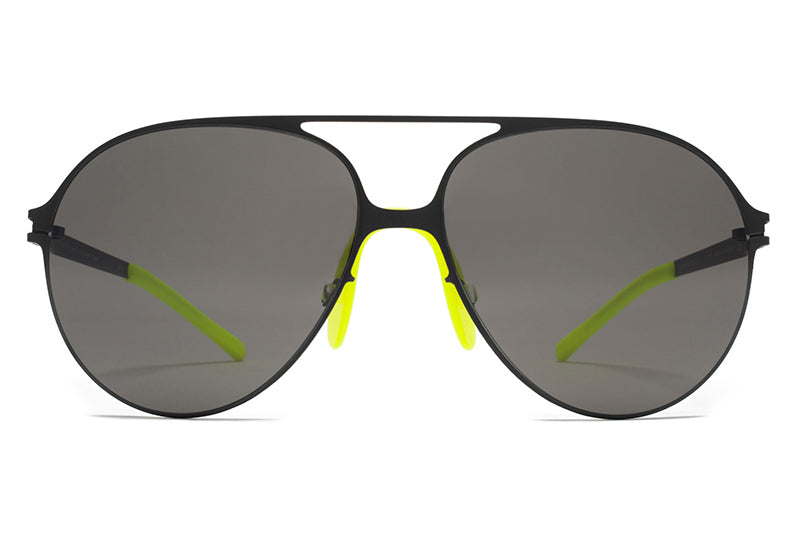 MYKITA & Bernhard Willhelm - Hansi Sunglasses F25 Matte Black with Dark Grey Solid Lenses